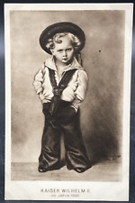 c1910 Kaiser Wilhelm II As Child Sailor Dress Postcard Bruncker Germany Antique picture