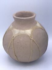 Early Rustic  Indian Wood Fired Clay Vase natural skin wrap Tarahumara  Tribe picture