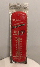 Vntg Nostalgic Reproductions Metal Budweiser Classic Thermometer NEW FREE SHI picture