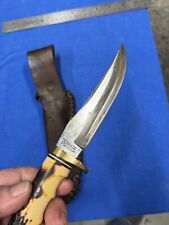 SCHRADE UNCLE HENRY 153UH GOLDEN SPIKE USA VINT CARBON STEEL FIXED BLADE KNIFE picture