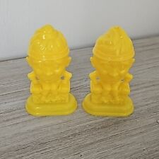 Vintage Yellow Plastic Humpty Dumpty Salt and Pepper Shakers/Egg Cups picture