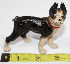 ANTIQUE HUBLEY TOY CO. USA CAST IRON BOSTON TERRIER DOG PAPERWEIGHT STATUE picture