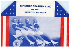 Vintage WWII Fenmore Roller Skating Rink Sticker Decal Label Bannister MI s2 picture