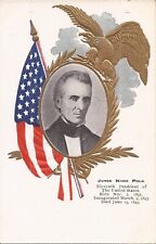 POLITICAL - President James Knox Polk - EMBOSSED, GILDED, FLAG picture