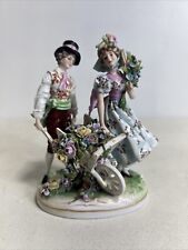 Antique Porcelain Figurine Country of Flowers, Pair Volkstedt Germany, Late 19th picture