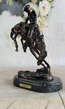 Western Old West Cowboy and Faithful Horse Bronze Sculpture by Remington Figure picture