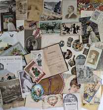 40 Pc. Ephemera Lot Antique Photos, Ads, Mixed Old Paper Junk Journal Crafting  picture