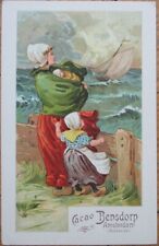 Cacao Bensdorp 1910 Advertising Postcard, Dutch Mother, Children, Color Litho picture