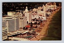 Miami Beach FL-Florida, Hotel Row, Scenic Beach, Antique Vintage Postcard picture