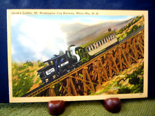 Vtg 1940s New Hampshire NH postcard Mt. Washington Jacob's Ladder Cog Railway picture