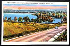 Cazenovia Lake Madison Co. New York Finger Lakes Vintage Linen Picture Postcard picture