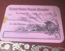 US SENATE CHAMBER Admission 1972 signed (orig.?) Sen. Alan Cranston (D-Ca). picture