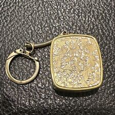 Clover SanKyo Japan Music Box Keychain Gold Tone Etched Design Works picture