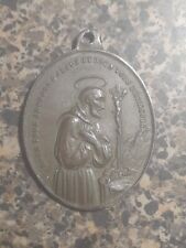 St Francis Assisi Aime Soit Partout Le Sacre Coeur De Jesus Rare French Medal  picture