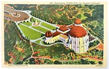 Postcard LA CA Planetarium Griffith Park Los Angeles California Linen picture