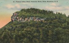 Postcard NH White Mts Franconia Notch Indian Head 1940 Linen Vintage PC f582 picture