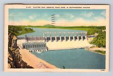 VA-Virginia, Aerial, Claytor Dam, Antique, Vintage c1960 Souvenir Postcard picture