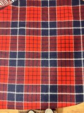 Vintage Faribo Plaid Wool Blanket Throw Blue Red Check 50”x51” picture