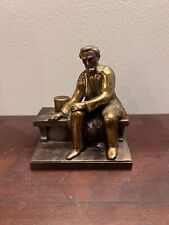 Antique Vintage Seated Abraham Abe Lincoln Metal Bronze Figure Bookend Cast Iron picture