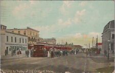 Arriving by Trolley at Old Orchard Maine Trolley c1900s Postcard picture