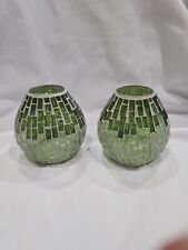 Vintage Round Green Mosaic Candle Holder   picture