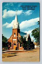 Alva OK-Oklahoma, Zion Lutheran Church, Religion, Antique, Vintage Postcard picture