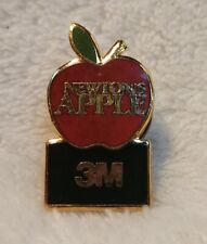 Vintage 3M Newton's Apple Logo Pin Advertising Enamel Lapel Tie Tack picture