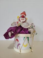 Vintage Musical Birthday Clown Moving Head In Drum With Original Box picture