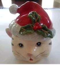 Signature Home Collection Kitty Lidded Box Christmas Cat Lid Trinket Jar Holiday picture