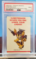 💥 RARE 1984 PSA RETIRED SUNSTREAKER MINT 9 1st Print Card Transformers G1 💥 picture