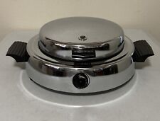 Vtg DOMINION Waffle Maker Model 1316 Works Excellent - GLEAMING Chrome PRISTINE picture
