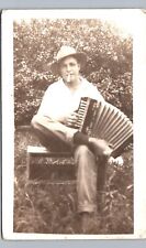 PLAYING SAXOPHONE SMOKING CIGARETTE real photo postcard rppc cool portrait picture