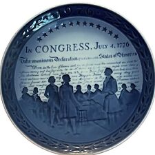 ROYAL COPENHAGEN 1976 USA INDEPENDENCE Bicentennial Blue White Collector Plate picture