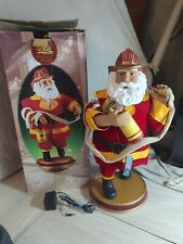 Vintage Enchanted Forest 24 Inch Animated Fireman Santa. Tested Works picture