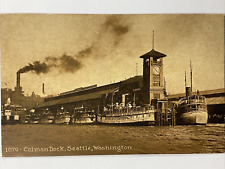 c 1910 Seattle, Washington Colman Dock Steamboats Antique Postcard picture