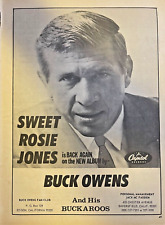 1968 Vintage Advertisement Buck Owens Album Sweet Rosie Jones picture