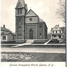 c1900s Geneva, NY German Evangelical Church Collotype Photo Postcard N.Y. A84 picture