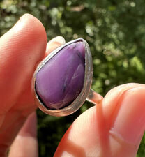 GORGEOUS VERY RARE SUGILITE PSYCHIC AWARENESS CRYSTAL RING .925 SILVER Sz 7 picture