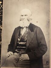 CDV Civil War era Intense Beard Old Man Antique Photo Carte De Visite picture