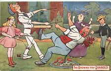 Postcard C-1910 Tuck Comic Humor Brown's try Diabolo artist impression 23-7403 picture