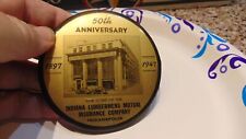 VINTAGE 50th ANNIVERSARY ADVERTISING MIRROR ~ INDIANA ~ INSURANCE picture