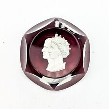 Vtg Baccarat Crystal Sulphide Paperweight 1953 Queen Elizabeth II Prince Philip picture