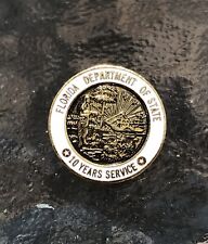 Florida Department Of State 10 Years Of Service Collectors Metal Lapel Pin picture