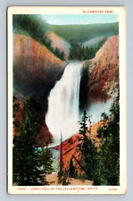 c1924 WB Postcard Yellowstone National Park WY Great Fall Waterfall picture