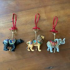 Set Of 3: Bear, Lion, Elephant Resin Christmas Ornaments picture