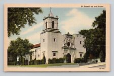 Postcard St Francis on the Brazos Mission Church Waco Texas, Vintage Linen O2 picture
