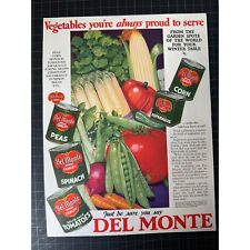 Vintage 1928 Del Monte Canned Vegetables Print Ad picture