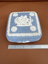 Wedgwood Vintage Jasperware Square Box w/Lid Greek Myth Pale Blue picture