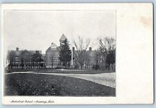c1905's Industrial School Building Tower Dirt Road Lansing Michigan MI Postcard picture