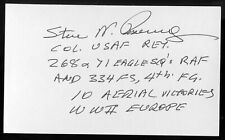 Steve Pisanos d2016 signed autograph 3x5 index card Flying Greek Ace W139 picture